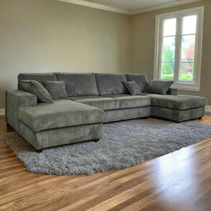 Luxe Large U Shape Cinema Sofa with Spacious Footstool