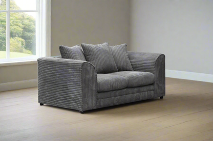 Harley Jumbo Cord 2 Seater Sofa (Grey)