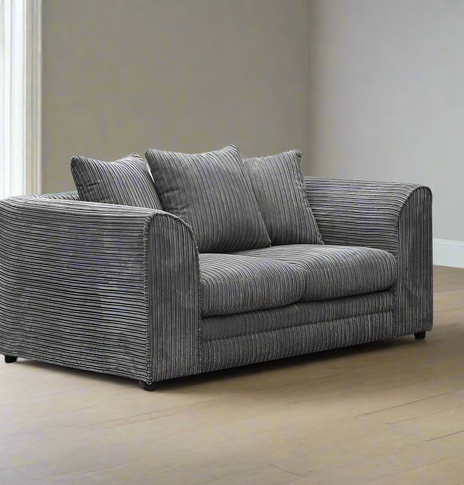 Harley Jumbo Cord 2 Seater Sofa (Grey)
