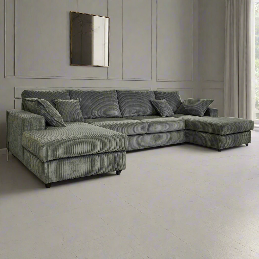 Regal Luxe Large Rest U Shape Cinema Sofa with Spacious Footstool