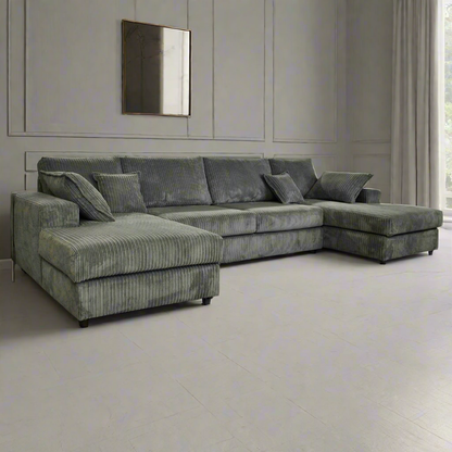 Regal Luxe Large Rest U Shape Cinema Sofa with Spacious Footstool