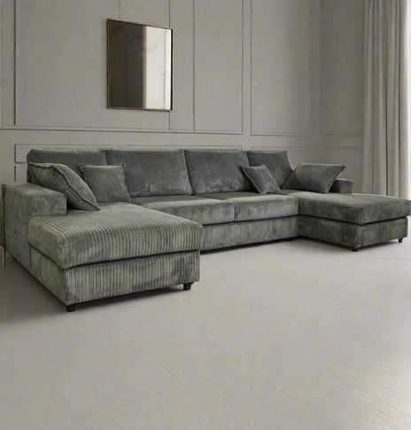 Luxe Large U Shape Cinema Sofa with Spacious Footstool