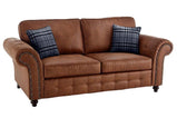 Oakland Tan Suede Leather 3+1+1 Seater Sofa Set