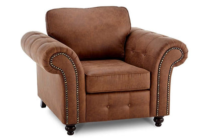 Oakland Tan Suede Leather 3+1+1 Seater Sofa Set