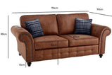 Oakland Tan Suede Leather 3+1+1 Seater Sofa Set