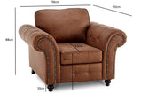 Oakland Tan Suede Leather 3+1+1 Seater Sofa Set