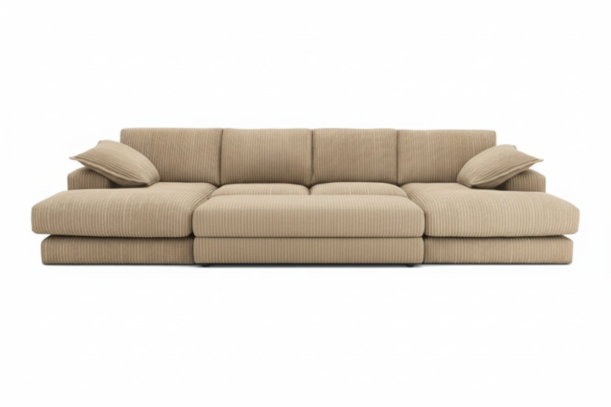 Luxe Large U Shape Cinema Sofa with Spacious Footstool