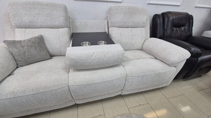 Faringdon Beige Fabric 3 + 2  Electric Recliner With Cupholders and USB ports