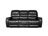 Alaska Leather Reclining 3+2 Sofa Set in Brown, Black& Grey