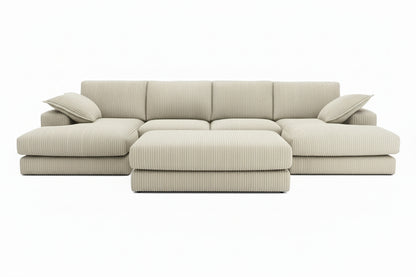 Luxe Large U Shape Cinema Sofa with Spacious Footstool