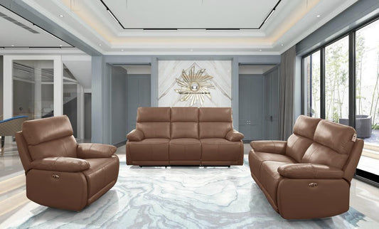 Bali Genuine Leather Sofa Set Power Recliner with USB ports