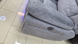 Berlin Fabric Electric Recliner 3 + 2 sofa set with LED Lights, Cup holders, and USB ports