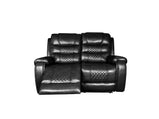 Alaska Leather Reclining 3+2 Sofa Set in Brown, Black& Grey