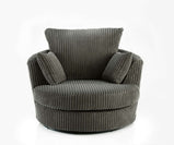 Cosy and Spacious Swivel Armchair with Jumbo Corduroy Fabric