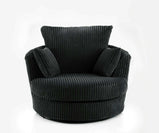 Cosy and Spacious Swivel Armchair with Jumbo Corduroy Fabric