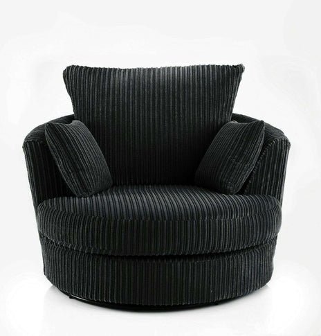 Cosy and Spacious Swivel Armchair with Jumbo Corduroy Fabric