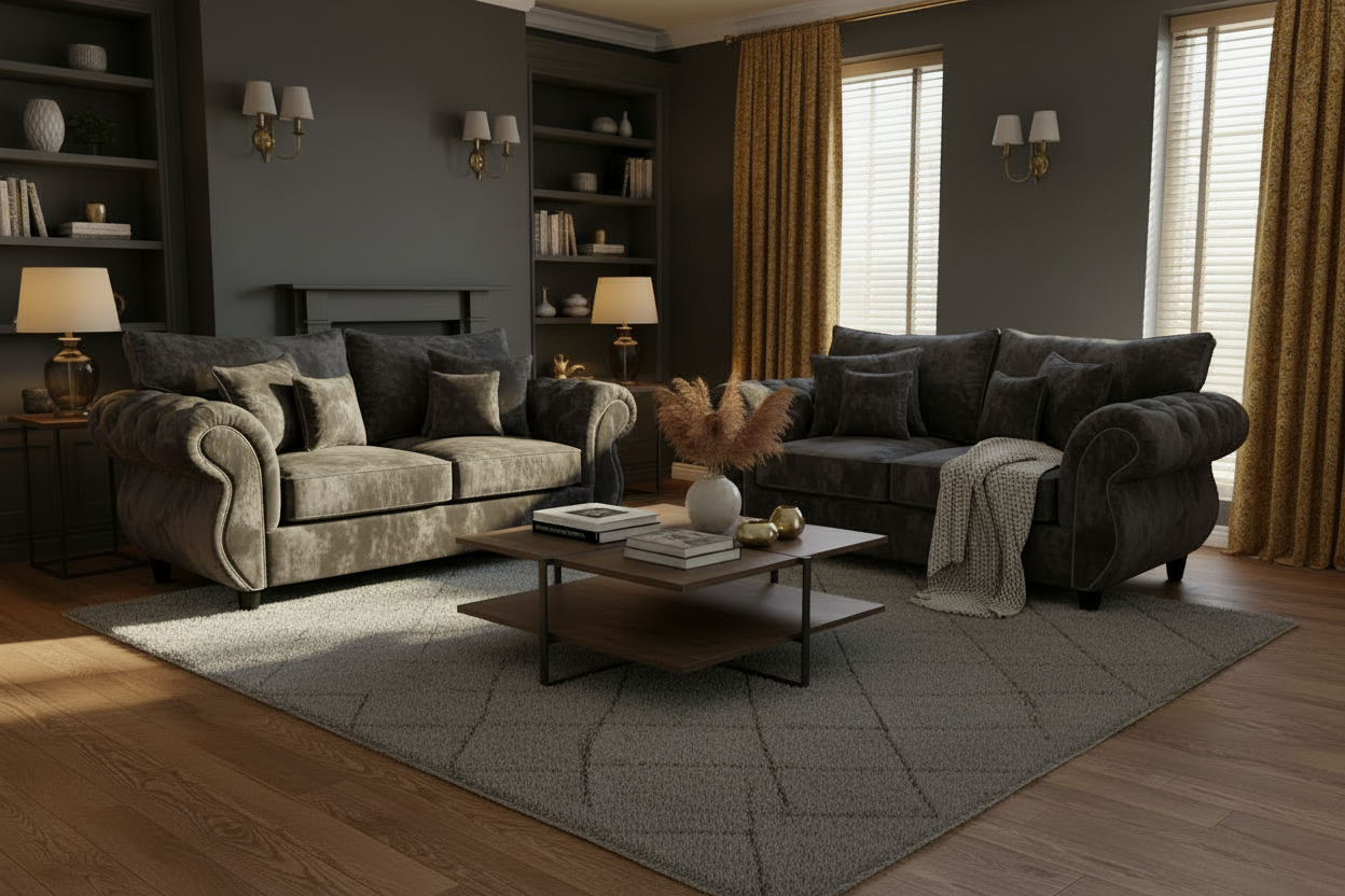 Rio chesterfield 3 seater + 2 seater sofa set