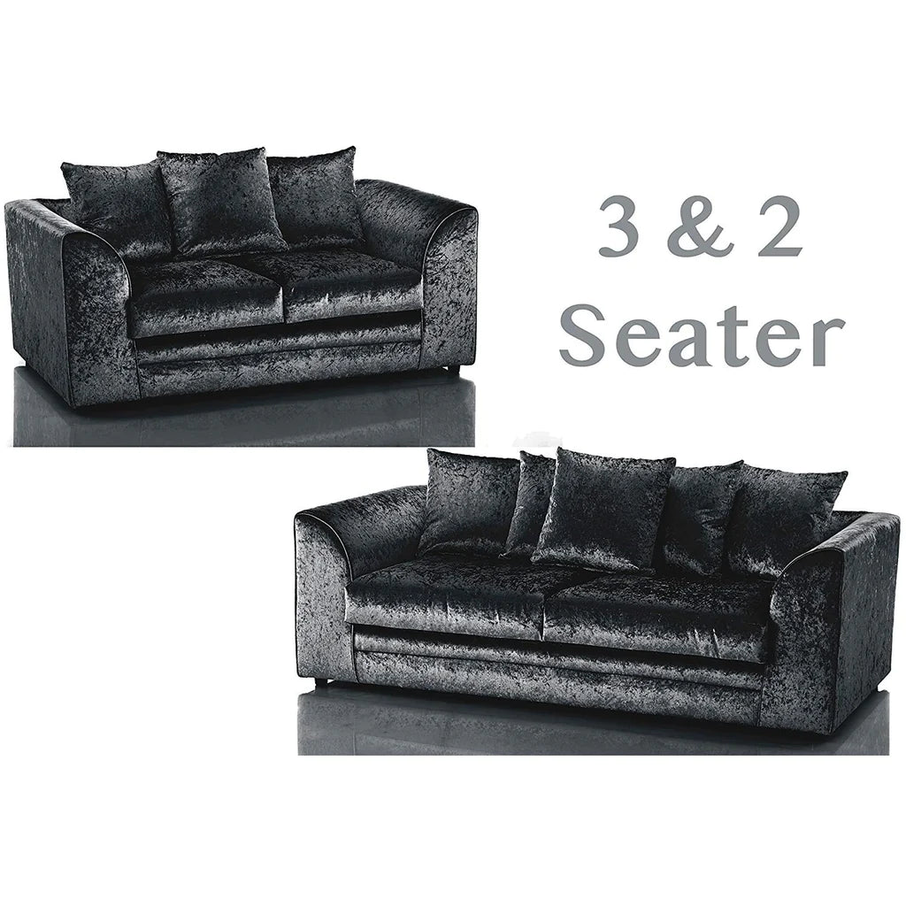 Crushed velvet 2 and 3 seater sofa deals