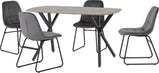 Athens Rectangular Dining Set with Lukas Chairs Concrete Effect/Black/Grey Velvetvendor##seotitleDining Tableproduct-colour##