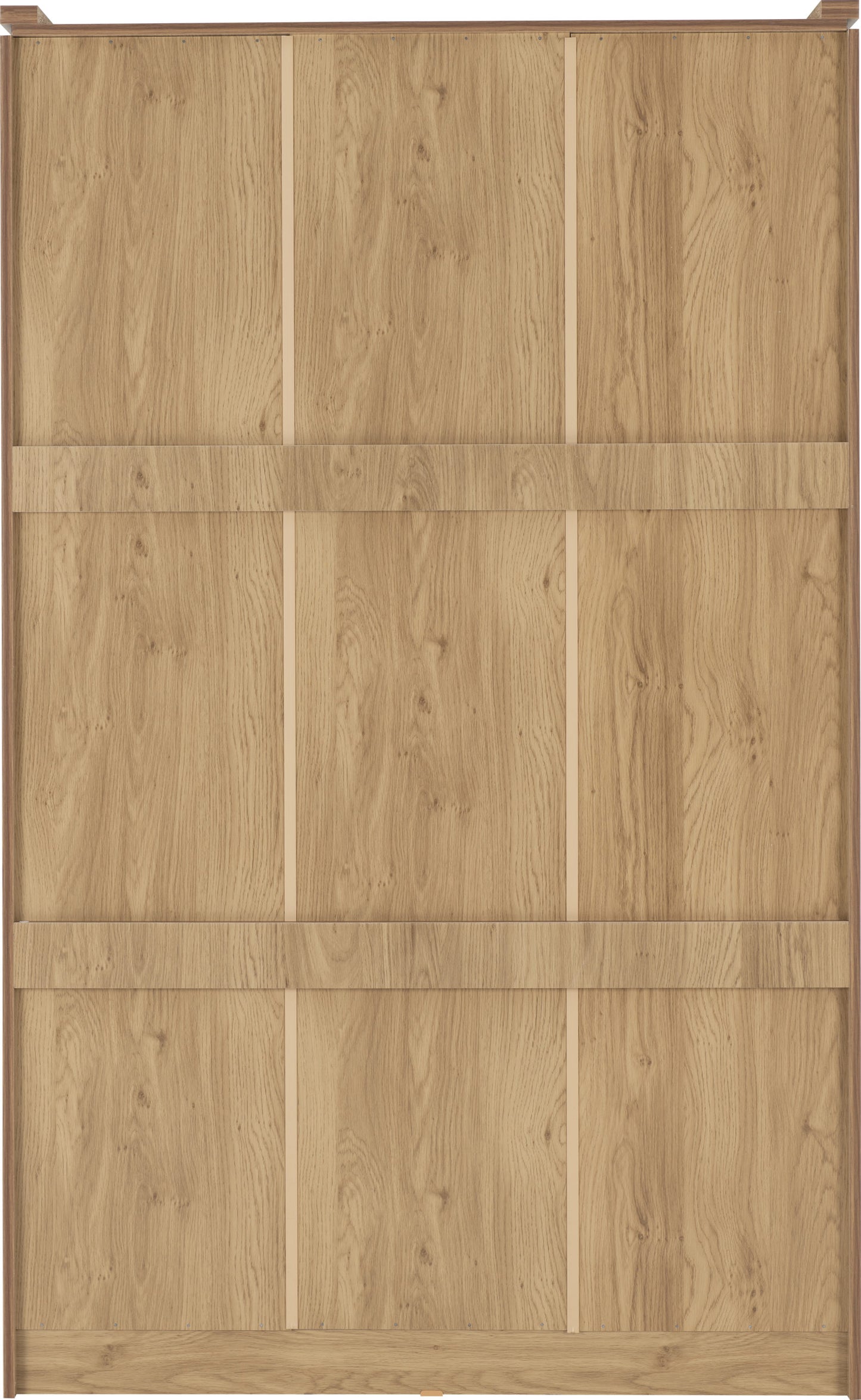 Charles 3 Door 2 Drawer Mirrored Wardrobe Oak Effect Veneer with Walnut Trimvendor##seotitleBedroom Furnitureproduct-colour##