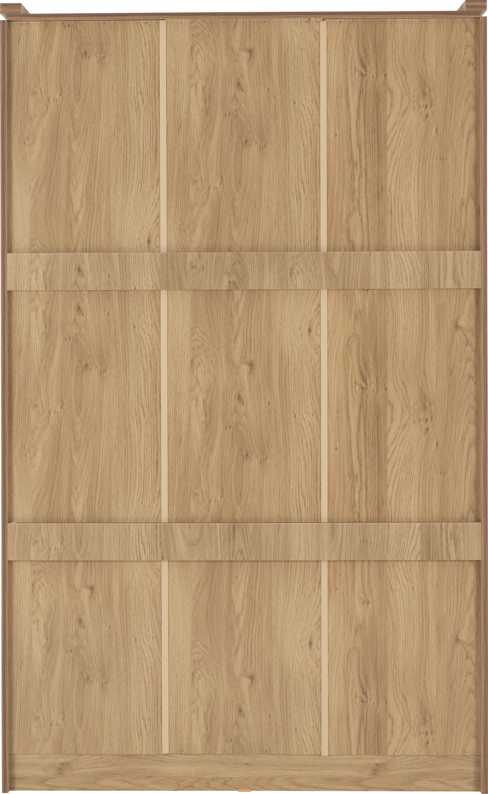 Charles 3 Door 2 Drawer Mirrored Wardrobe Oak Effect Veneer with Walnut Trimvendor##seotitleBedroom Furnitureproduct-colour##
