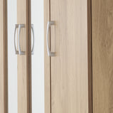 Charles 3 Door 2 Drawer Mirrored Wardrobe Oak Effect Veneer with Walnut Trimvendor##seotitleBedroom Furnitureproduct-colour##