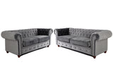 Chesterfield Sofa Set Grey 3+2 Seatervendor##seotitleSofasproduct-colour##