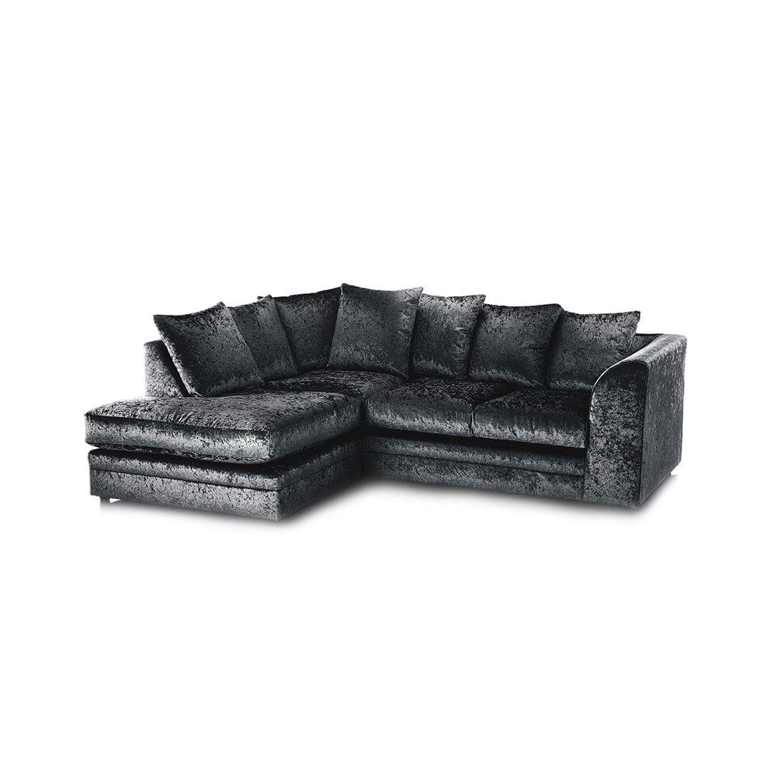 Hatton Crush Velvet Corner Chaise Sofa