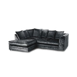 Hilton Black Luxurious crushed velvet corner sofa