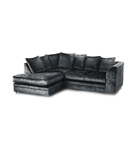 Hilton Crush Velvet Corner Chaise Sofa