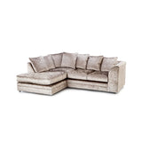 Hilton Champagne Mink Luxurious Crush Velvet Corner Chaise Sofa