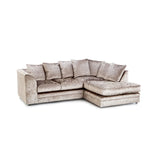 Hilton Champagne Mink Luxurious Crush Velvet Corner Chaise Sofa