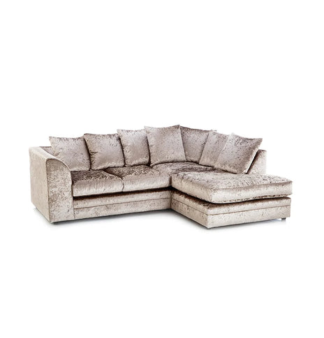 Hilton Champagne Crush Velvet Corner Chaise Sofa