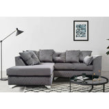 Burton Grey Plush Velvet Chaise Corner Sofa