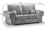 Verona 3 Seater Sofa Grey Fabric 