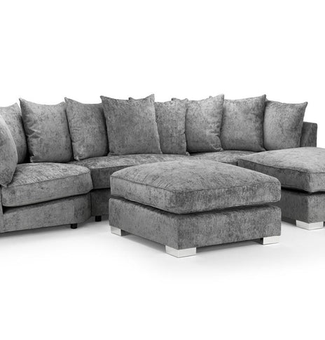 Bishop U Shape Platinum Alaska Grey Fabric Scatter Cushions