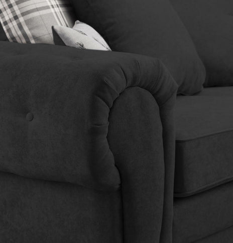 Verona Black Fabric Large Corner Sofa