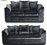 Bella Black luxurious crushed velvet