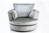 Bella Silver Crushed Velvet Swivel chair-Arm Chair