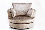 Bella Champagne Crushed Velvet Swivel Chair-Arm Chair