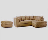 Hannah Jumbo Cord Corner Sofa With Pouffe/Footstool