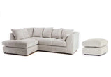 Hannah Jumbo Cord Corner Sofa With Pouffe/Footstool