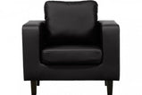 Box Black Leather Armchair