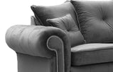 Olympia Plush Grey Velvet Corner Sofa