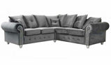 Olympia Grey Fabric Velvet Corner Sofa