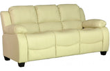 Valerie Cream Leather 3 Seater Sofa