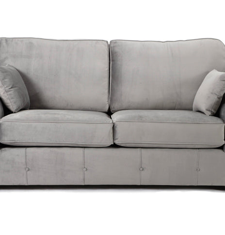 Oakland Plush Velvet 3+2 Seater in Grey and Black