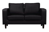 Black Faux Leather 3+2 Seater Sofa Set