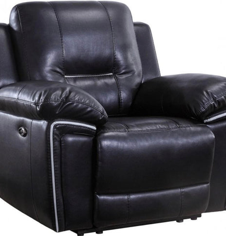 Henry Black Leather Electric Recliner Armchair