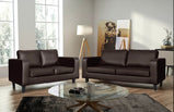 Black Faux Leather 3+2 Seater Sofa Set